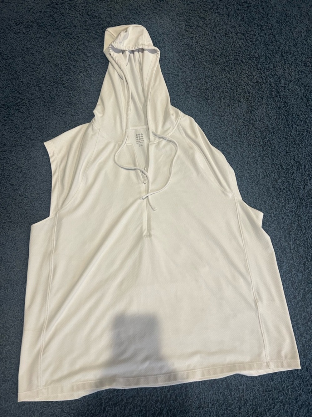 Title Nine White Sleeveless Hooded Athletic Vest